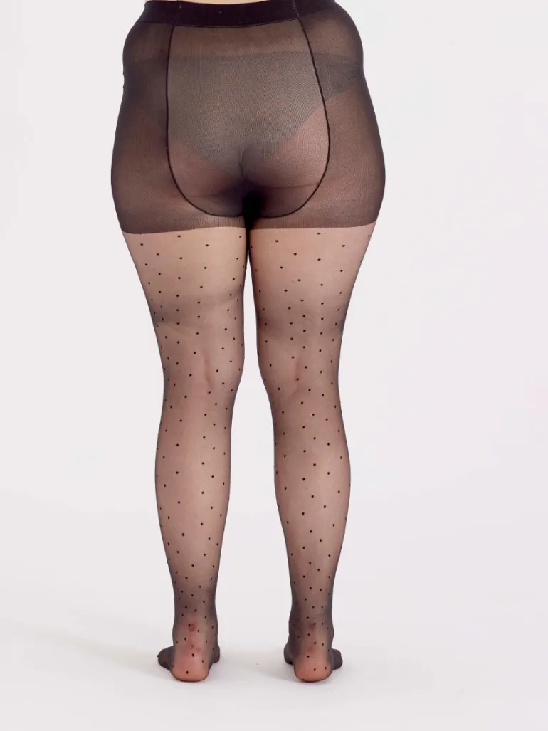 Curves Pin Spot Tights - Black