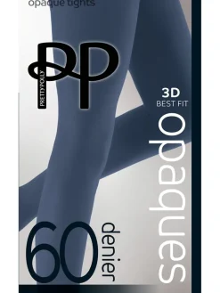 60D Coloured Opaque Tights 1 Pair Pack - Slate Blue