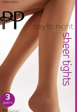 Day to Night 15 Denier Tights 3 Pair Pack - Sherry