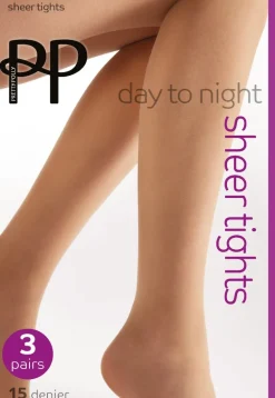 Day to Night 15 Denier Tights 3 Pair Pack - Sunblush