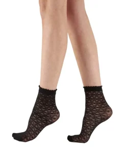 Delicate Diamond Pattern Anklets - Black