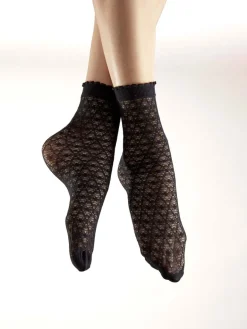 Delicate Diamond Pattern Anklets - Black
