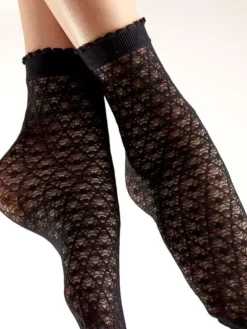 Delicate Diamond Pattern Anklets - Black
