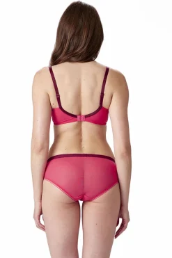 Delicate Lace Non Padded Underwired Balconette Bra - Watermelon