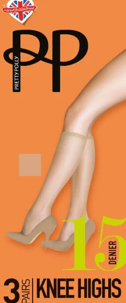 Everyday 15 Denier Knee Highs 3 Pair Pack - Barely Black