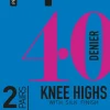 Everyday 40 Denier Opaque Knee Highs 2 Pair Pack - Black