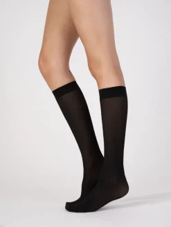 Everyday 40 Denier Opaque Knee Highs 2 Pair Pack - Black