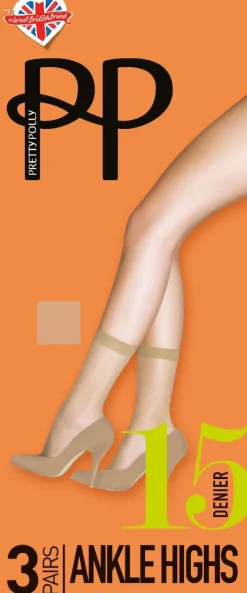 Everyday 15 Denier Smooth Knit Ankle Highs 3 Pair Pack - Chiffon