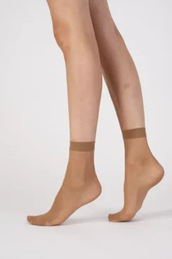 Everyday 15 Denier Smooth Knit Ankle Highs 3 Pair Pack - Natural