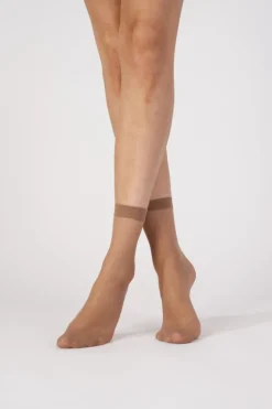 Everyday 15 Denier Smooth Knit Ankle Highs 3 Pair Pack - Chiffon