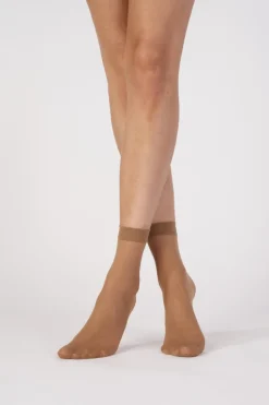 Everyday 15 Denier Smooth Knit Ankle Highs 3 Pair Pack - Natural