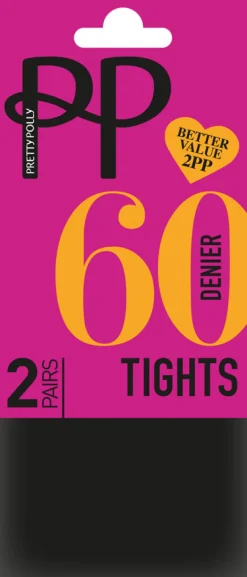 Everyday Opaques 60 Denier Tights 2 Pair Pack - Black