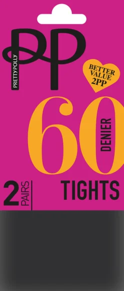 Everyday Opaques 60 Denier Tights 2 Pair Pack - Charcoal