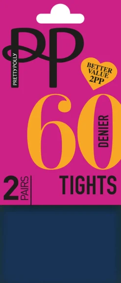 Everyday Opaques 60 Denier Tights 2 Pair Pack - Navy