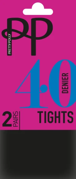 Everyday Opaques 40 Denier Tights 2 Pair Pack - Black