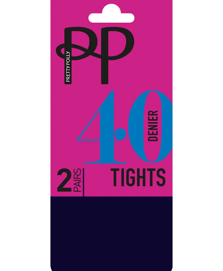 Everyday Opaques 40 Denier Tights 2 Pair Pack - Navy