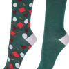 Funfetti Bamboo Socks 2 Pair Pack - Green Mix