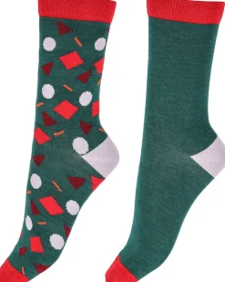 Funfetti Bamboo Socks 2 Pair Pack - Green Mix