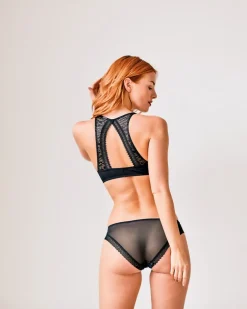 Graphic Mesh Brief - Black