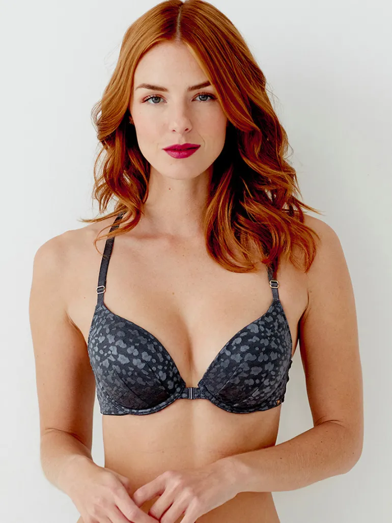 Graphic Mesh Moulded T-Shirt Bra - Platinum