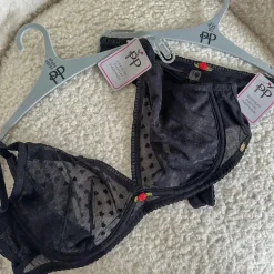 Heart Mesh Non Padded Triangle Bra - Black