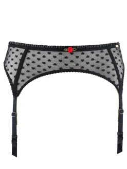 Heart Mesh Suspender - Black