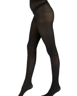 Knitted Opaques Small Diamond Tights - Charcoal
