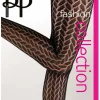 Leaf Net Pattern Tights - Black
