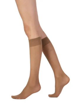 Legworks 15 Denier Legworks Medium Support Knee Highs 2 Pair Pack - Nude