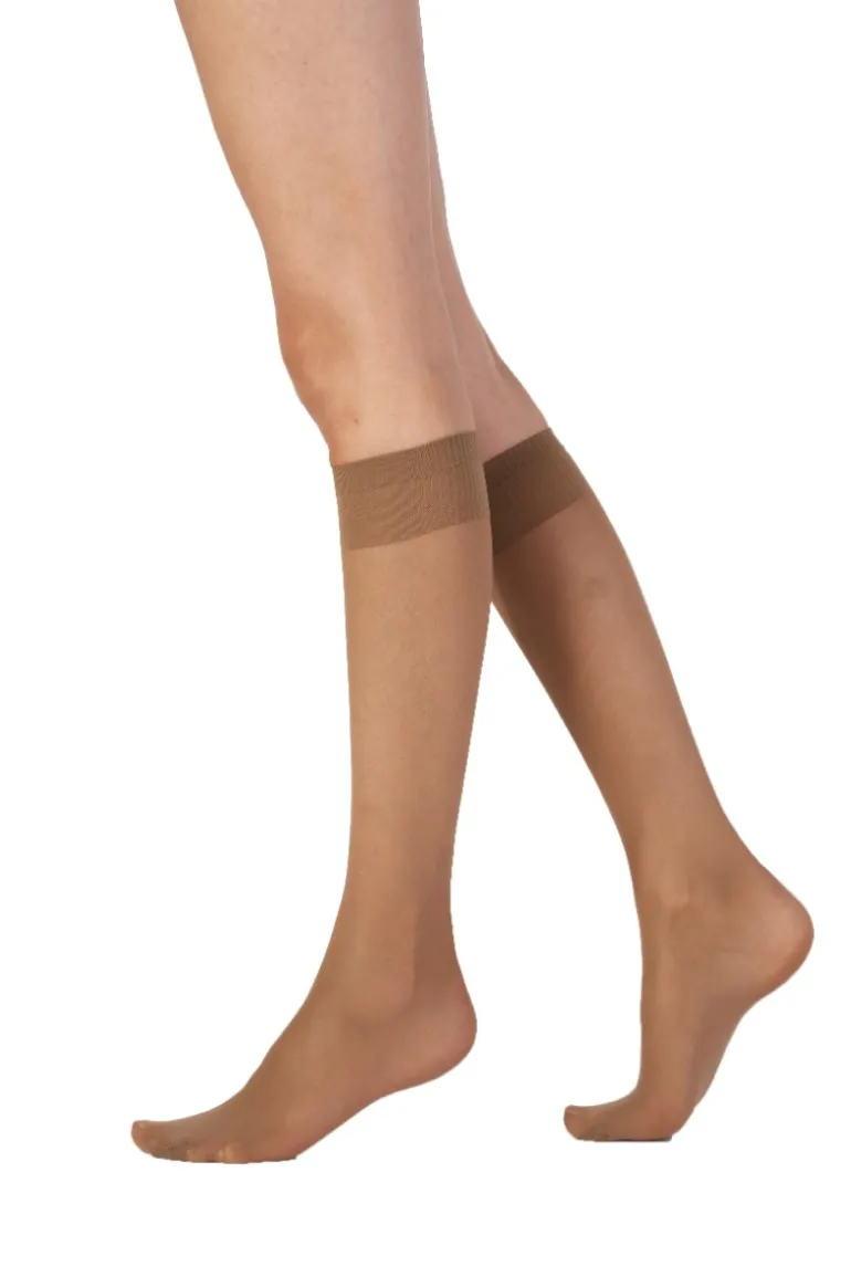 Legworks 15 Denier Legworks Medium Support Knee Highs 2 Pair Pack - Nude