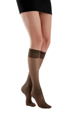 Legworks 15 Denier Legworks Medium Support Knee Highs 2 Pair Pack - Barely Black
