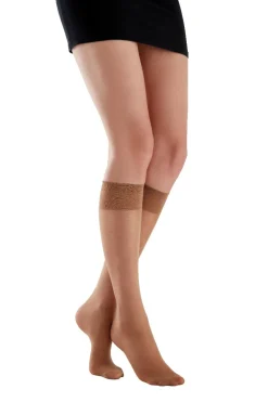 Legworks 15 Denier Legworks Medium Support Knee Highs 2 Pair Pack - Nude