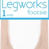Legworks 30 Denier Mesh Cotton Footsie 1 Pair Pack - Nude