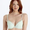 Lola Lace Push Up Plunge Bra - Mint
