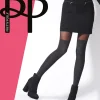 Marl Cable Sock Tights - Black/Grey