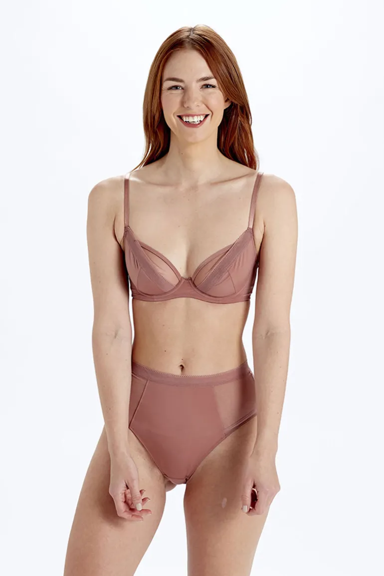 Naturals Non Padded Underwired Bra - Woodrose