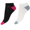 Plain Heel and Toe Liners 2 Pair Pack - Black Mix
