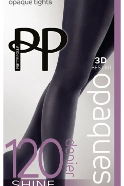 Premium Opaques 120 Denier 3D Shine Tights - Black