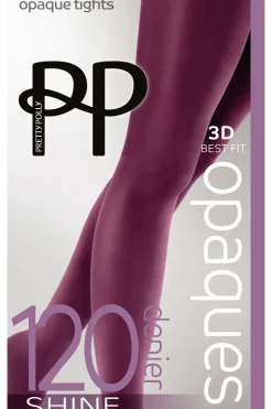 Premium Opaques 120 Denier 3D Shine Tights - Burgundy