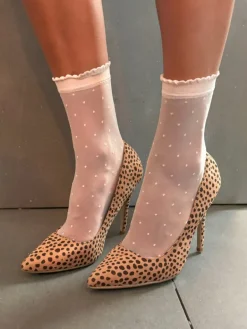 Sheer Spot Sheer Socks - Pink