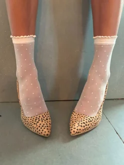 Sheer Spot Sheer Socks - Pink
