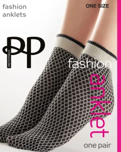 Sparkle Net Effect Anklets - Black/Silver