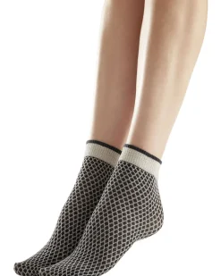 Sparkle Net Effect Anklets - Black/Silver