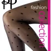 Spot Mesh Tights - Black