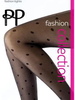 Spot Mesh Tights - Black