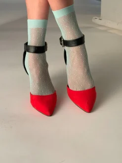 Spot Net Anklet - Aqua