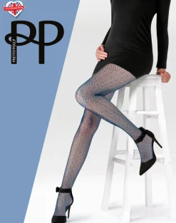 Spot Net Fashion Tights - Navy