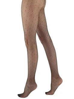 Spot Net Fashion Tights - Black