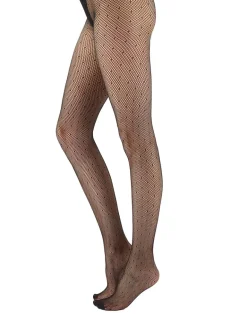 Spot Net Fashion Tights - Black