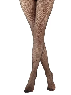 Spot Net Fashion Tights - Black